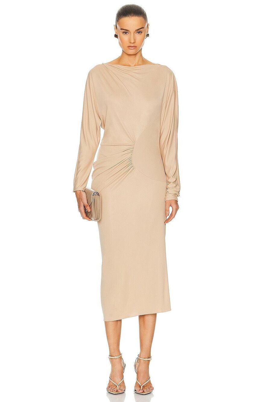 Khaite Oron ruched jersey midi dress Size Medium $1480